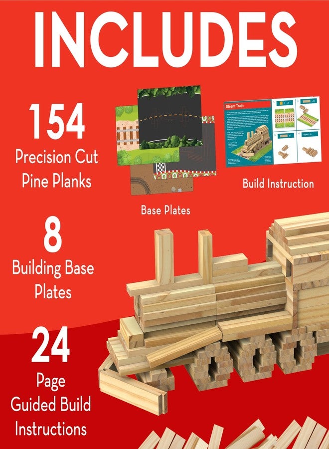 MindWare KEVA Models Vehicles - 154 Wooden Building Planks & Step-by-Step Instructions to Build Iconic Vehicles - Image 4